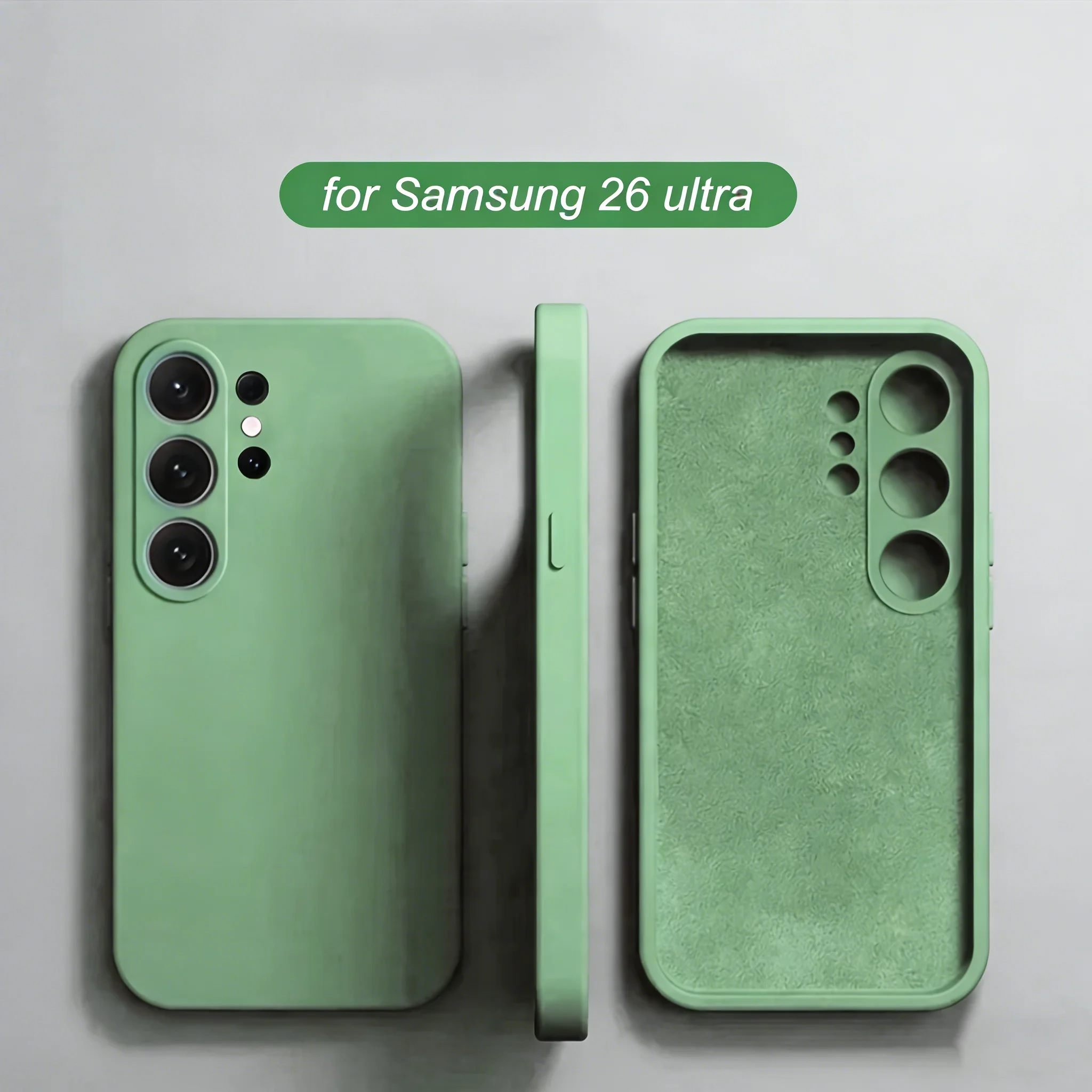 Capa De Celular Em Silicone Líquido (verde Galaxy S20), Adequada Para Proteção Da Lente Samsung.