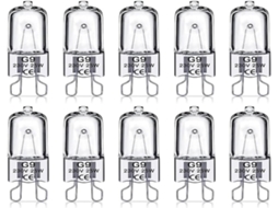 Lurelia Pacote com 10 Lâmpadas Halógenas G9 25w 230v, Reguláveis, Sem Cintilação, Para Lustres