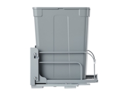 Cesto de Lixo Removível para Armários Cozinha Montagem Sob Balcão Cinza com Sistema Deslizante Fechamento Suave Metal e Kit Porta Pia 410 X 277 487