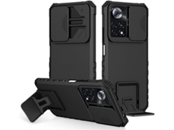 Capa Militar Proteção Câmera para Xiaomi Poco X4 Pro 5G HONGWE. Anti-Choque Preto