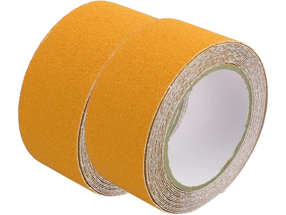 2 Unidades de Fita Antiderrapante Amarela Alta Tração para Uso Interno e Externo, 50 Mm X 5 M CHABERLU