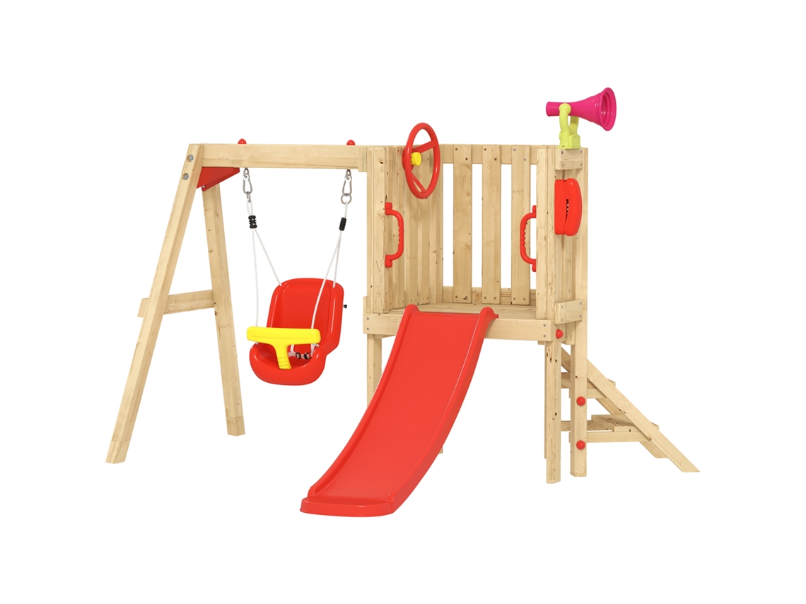 Parque Madeira Escorrega Balanço Volante Buzina Telefone Jardim