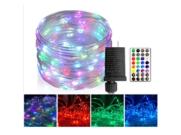 Luz de Corda 33 Pés 100 Led Rgb Mudança de Cor Ao Ar Livre À Prova D' Água Luz de Corda com Plugue Mudança de Controle Remoto de 32 Botões 16 Cores