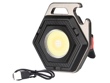 Lanternas Pequenas Cob 600 Lúmens Porta Chaves Lanterna Pequena Recarregável 7 Modos De Luz Com Suporte Dobrável Abre Cápsulas E Íman Preto Venisymlis