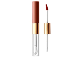 Gloss labial matte de ponta dupla, hidratante, à prova d'água, de longa duração, na cor tomate quebrado, para uso diário e festas.