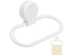 Suporte De Toalha Em Abs Branco Com Adesivo, Sem Necessidade Furar,