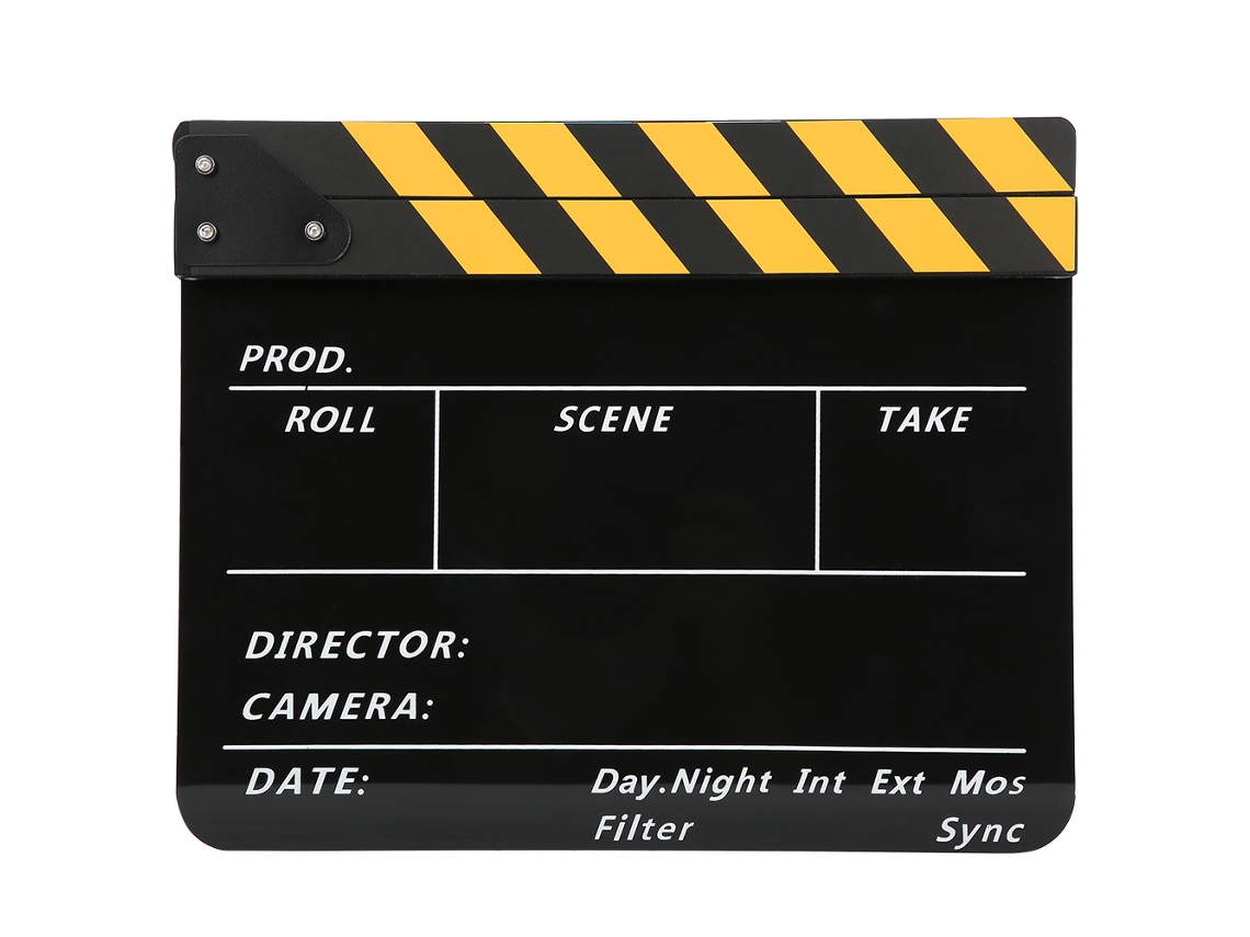 Tablero De Clap Para Cine Y Películas, Clapperboard Acrílico Profesional Para Director