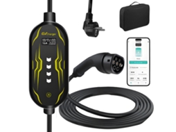 Carregador Portátil para Veículo Elétrico 3.5kw 16a Monofásico, Cabo 4m Tipo 2, Ip65, Proteção Múltipla JUNSUN