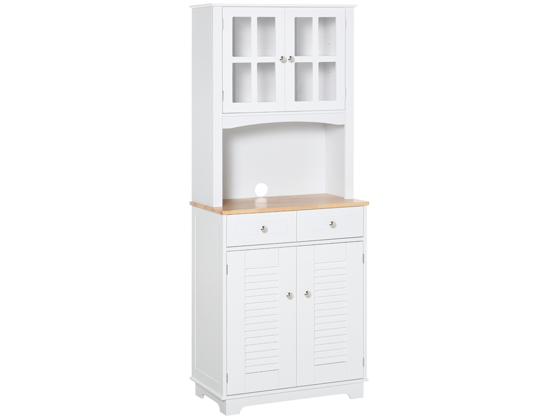 Armário Alto para Cozinha, buffet em Madeira Branca 68x39,5x170cm BTFORUS