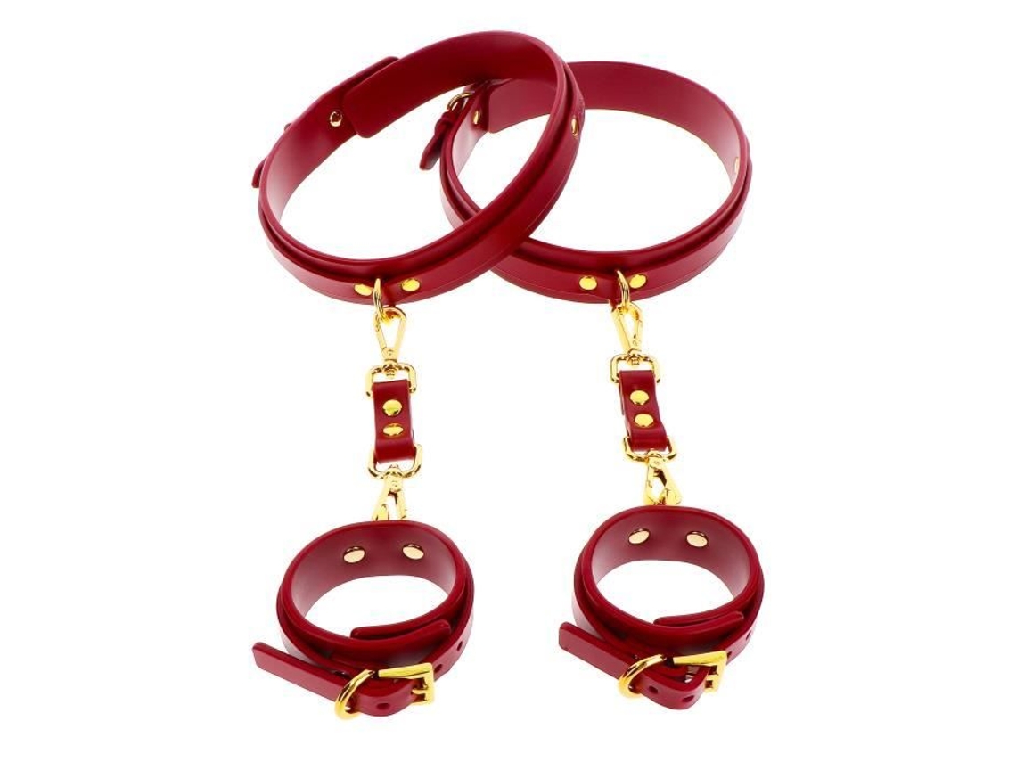 Manetes - Taboom - Pulsos-coxas - Vermelho - Adultos - Couro Vegan
