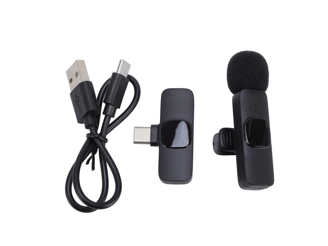 Aetheria microfone Lavalier Sem Fio Type C Recarregável com Redução de Ruído Clip On para Gravação de Vídeo Vlog