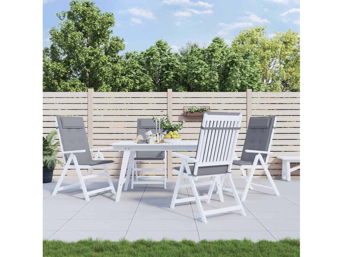 Vidaxl Almofadões P/ Cadeira Encosto Alto 4 Pcs Tecido Oxford Cinzento