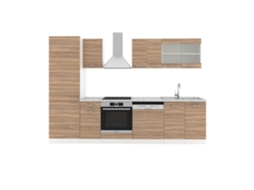 Cozinha R-Line, 300 cm sem bancada, Sonoma, Vicco