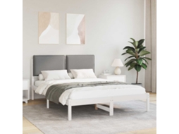 Vidaxl Estrutura De Cama Com Cabeceira Estofada Cinzento-claro