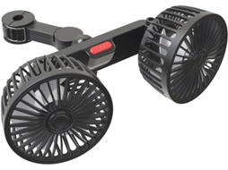 Ventilador Portátil Para Carro Com Rotação De 360 Graus E Duas Cabeças, Ideal Para Resfriar O Encosto Do Banco E Pescoço