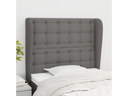 Cabeceira Cama C/ Abas Tecido 83x23x118/128 Cm Cinzento-escuro