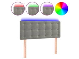 Cabeceira de Cama com Luzes Led Veludo Cinza Claro MAISON EXCLUSIVE (100x5x78 cm)