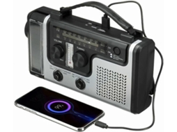 Rádio Solar Portátil, Rádio Am/fm/sw1/sw2 Autoalimentado Com Manivela, Lanterna De 4 Leds E Carregador De Telefone Olysi Shop