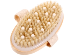 Escova De Banho Massageadora Com Cerdas Naturais E Cabeça Borracha Para Limpeza Profunda Esfoliação Suave Acessório