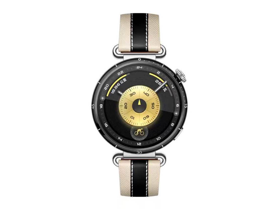 Bracelete para Huawei Watch Gt 6 Couro Genuíno Emendado Preto e Branco XIAOMOYU (41mm)