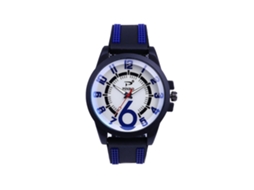 Relógio esportivo masculino de quartzo para atividades ao ar livre com pulseira de silicone azul P02-6