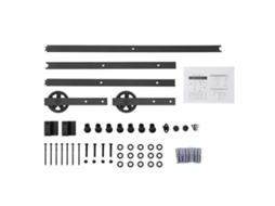 Conjunto De Ferragens Para Trilho De Suspensão De Porta De Celeiro (roldana Grande Para Porta Única, Preto)