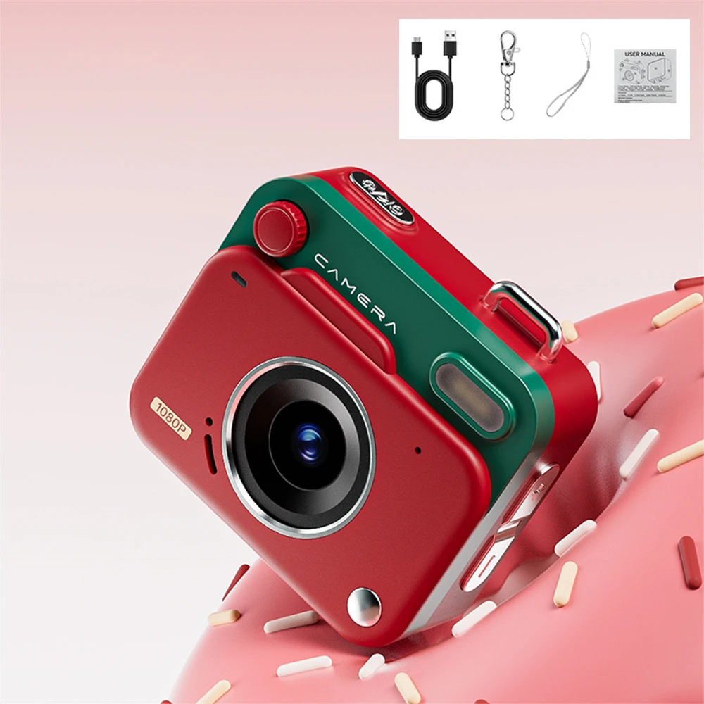 Mini Câmera Digital Hd 1080p 48mp Câmera Selfie para Estudantes/crianças no Campus MDUG (vermelho Sem Cartão Tf)