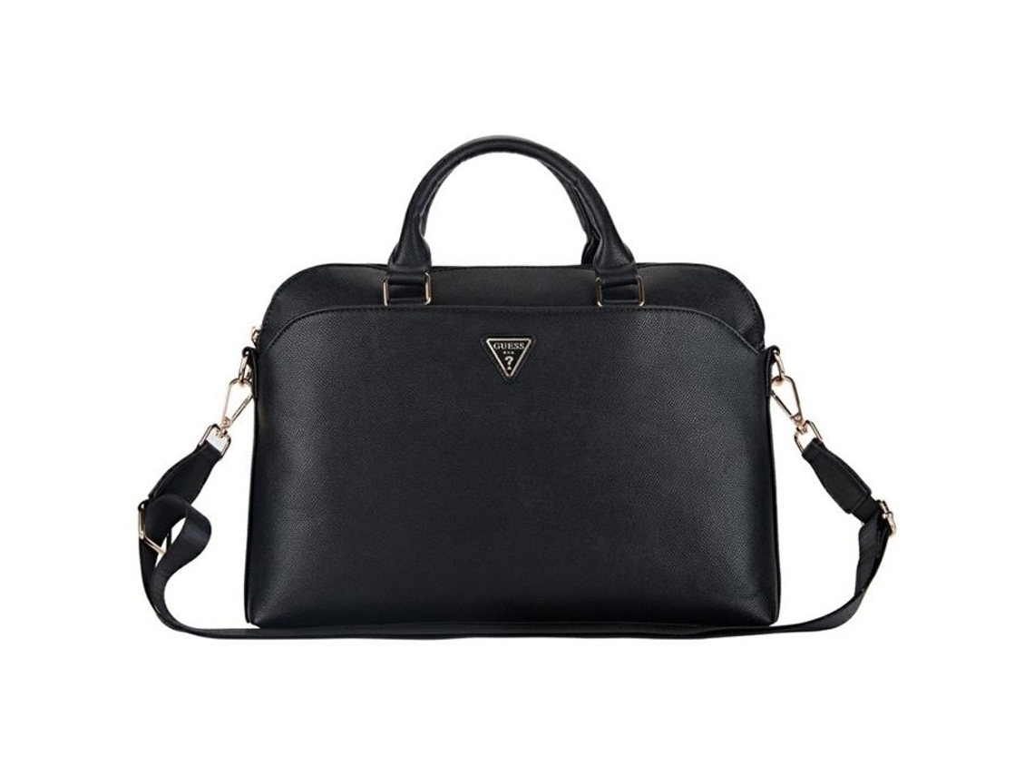 Sacoche Para Laptop 15 Com Bolso Zíper Texturizado E Logo Triangular Guess (preto)