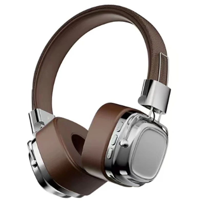 Fones de Ouvido Bluetooth Sem Fio Dobráveis MDUG (5,3 polegadas) marrom prateado