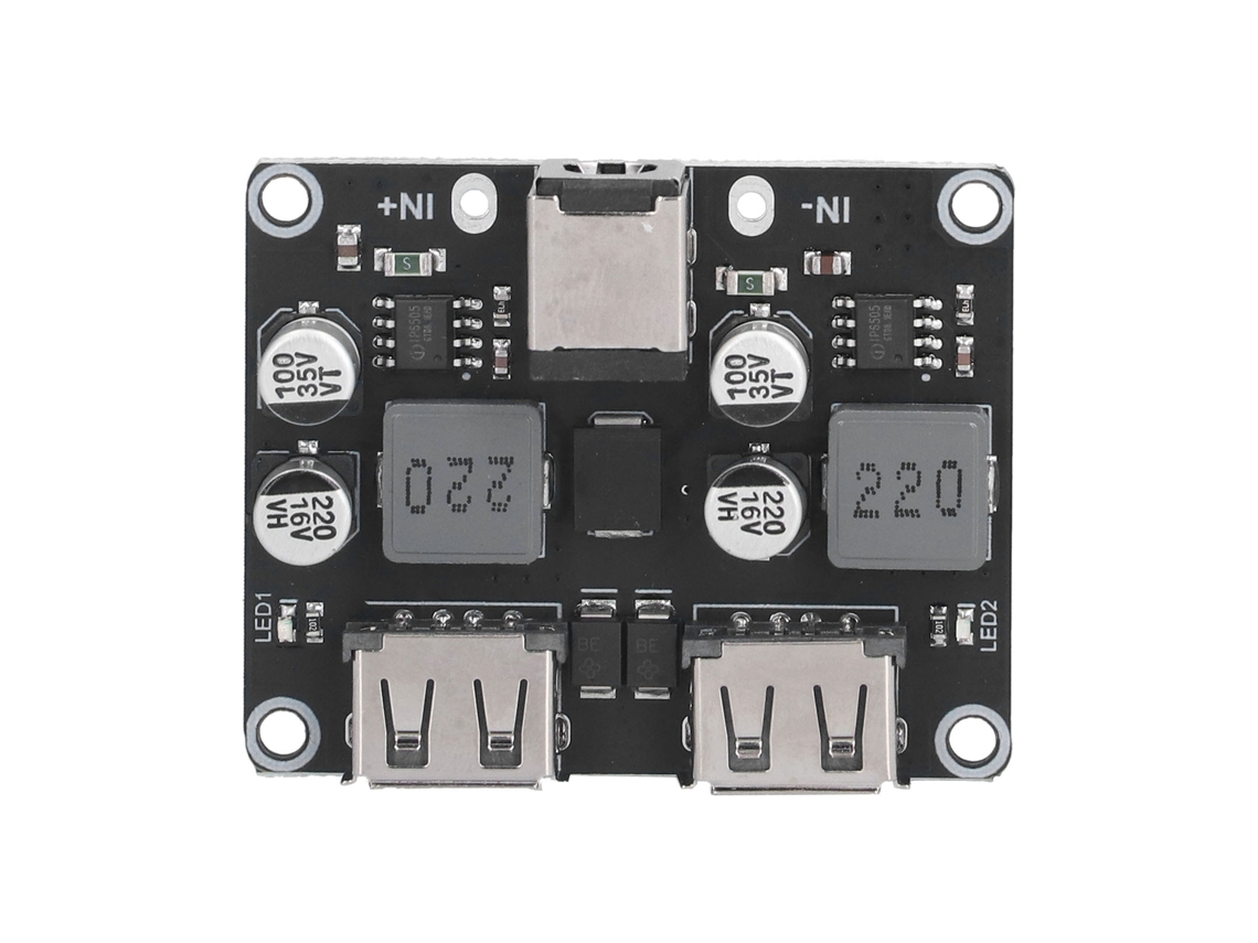 Conversor Buck DC 2 Vias para Carregador Rápido QC2.0/QC3.0 com Placa de Carregamento USB S/MARCA
