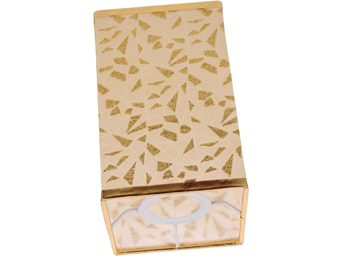 Tecido Dourado Macio e Resistente para um Candeeiro de Mesa com Design Simples e Delicado, Ideal para Iluminação de Sala de Estar. SFUSHOS