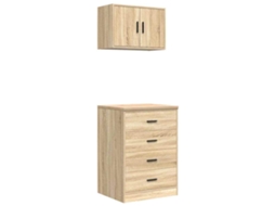 Conjunto de armários para garagem, 2 peças, em madeira Carvalho Sonoma da Madeira, EXCLUSIVO DA MAISON.