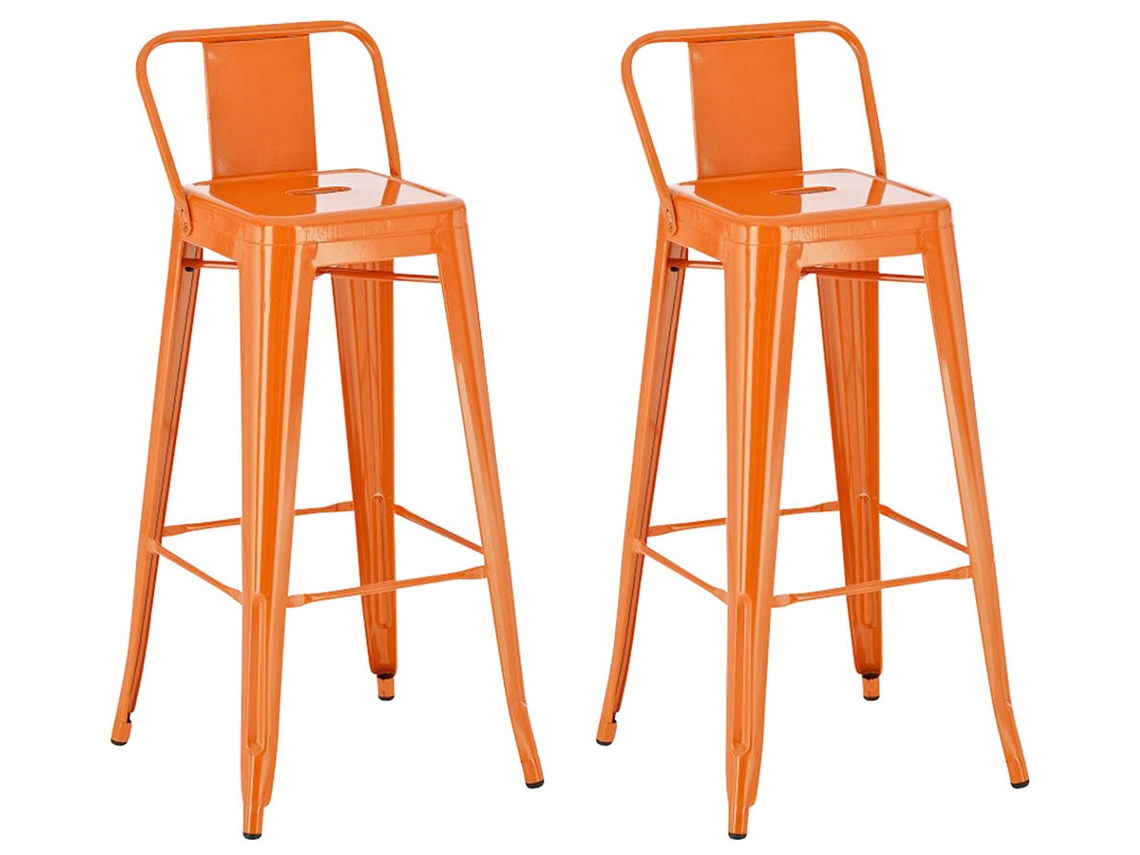 Conjunto de 2 bancos de bar Mason laranja CLP