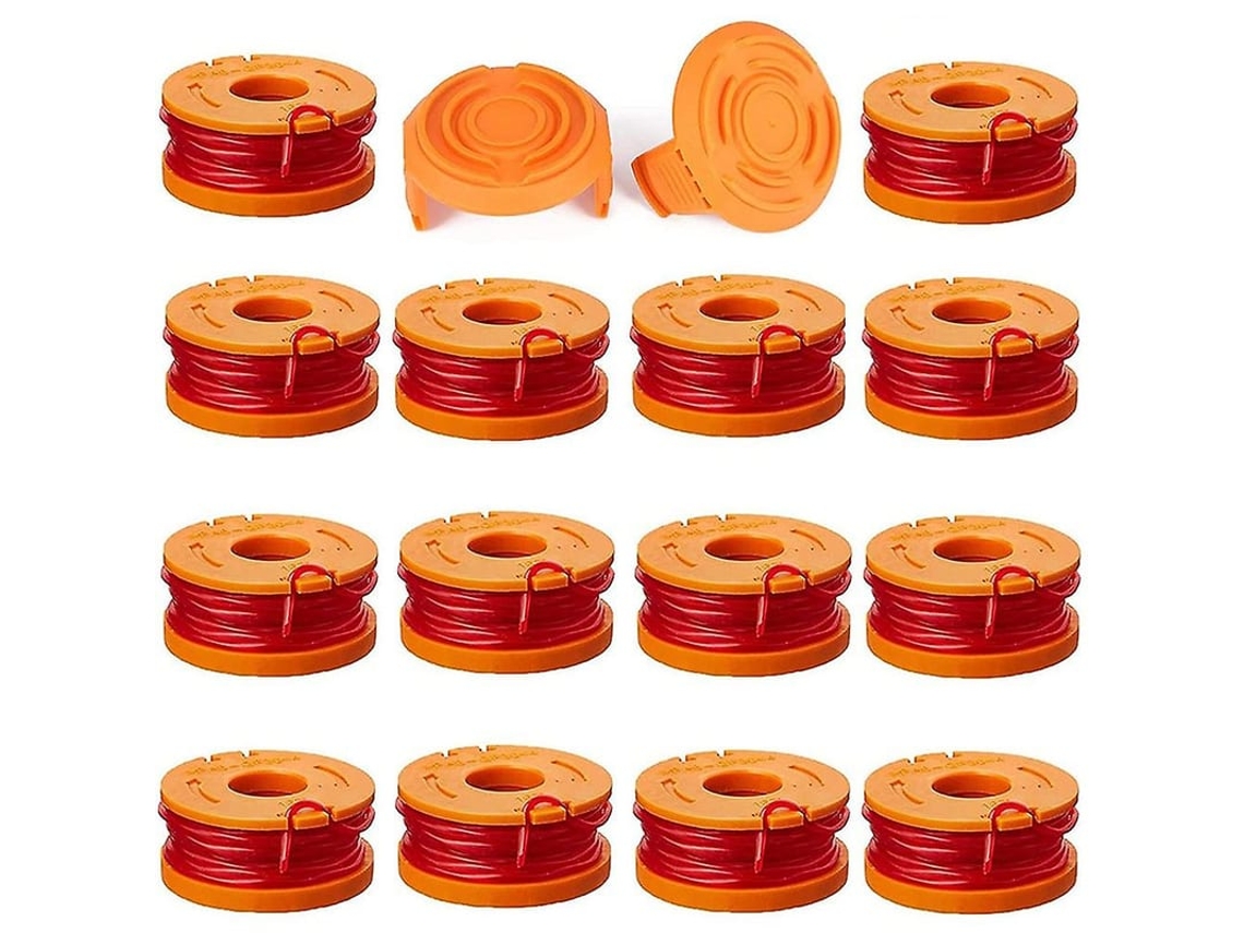 16 Bobinas De Linha Para Worx Wa0010 Wg175, Recarregáveis 10ft Peças De Reposição