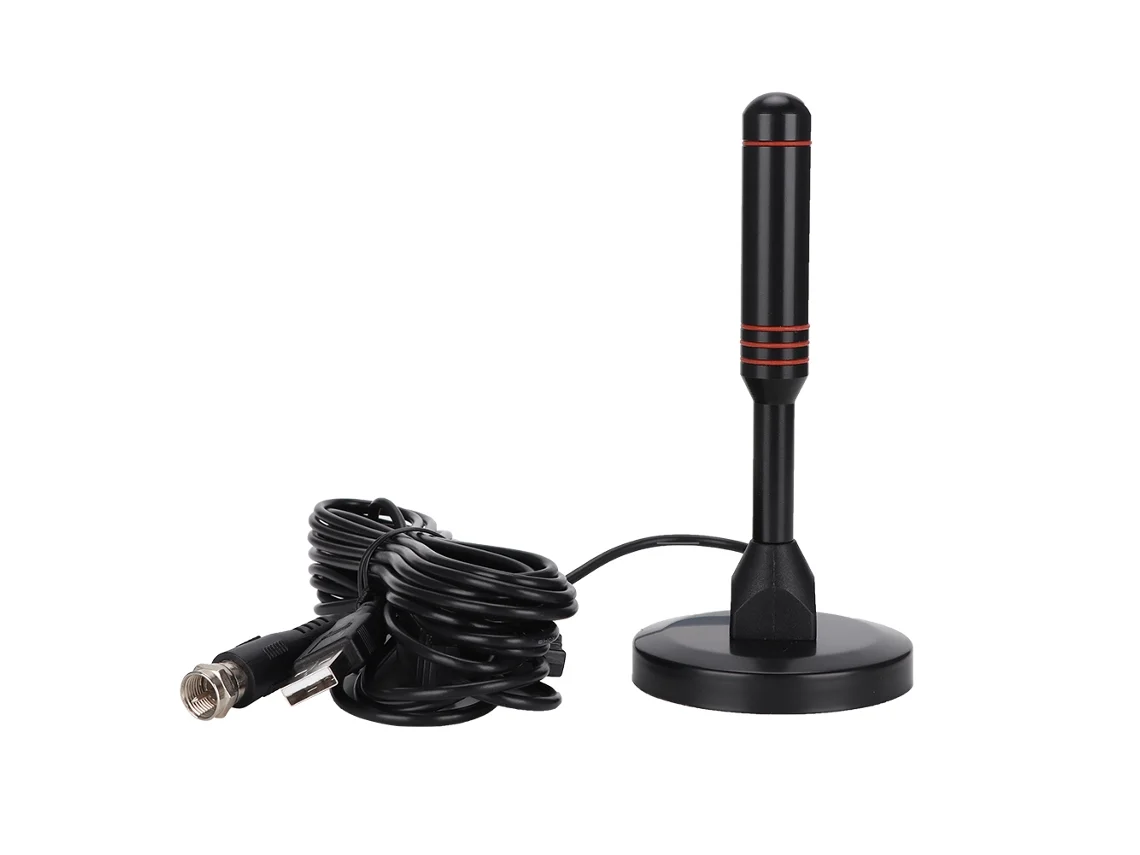 Antena Tv Digital Indoor Com Amplificador Usb E 5m Cabo De Alumínio