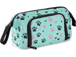 Estojo Grande com Compartimento para Lápis, Ideal Adolescentes e Meninos, Estampa de Pata Cachorro, na Cor Tur