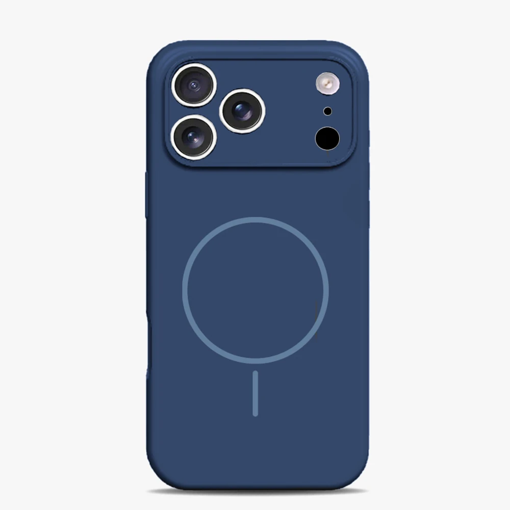 Capa De Celular Magsafe De Silicone Líquido Para Iphone 17 (azul)