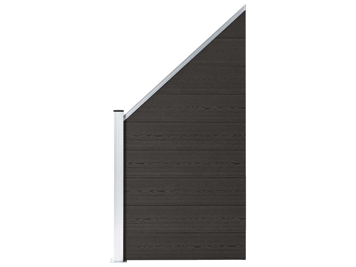Vidaxl Painel De Vedação Wpc 95x(105-180) Cm Preto