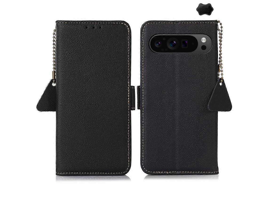 Capa De Couro Tj Com Rfid E Ímã Lateral Para Google Pixel 9 Pro