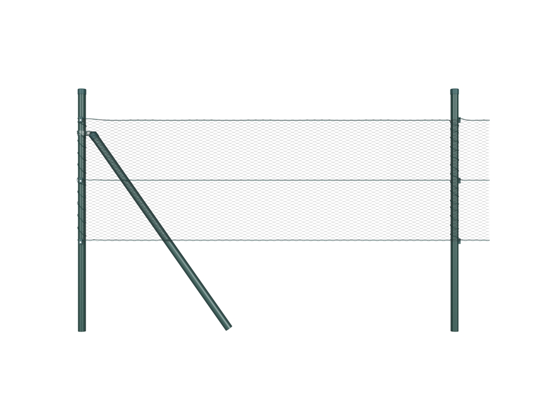 Conjunto 1 Cerca Para Jardim Vidaxl Cinzento Aço (50 X 0,8 M)