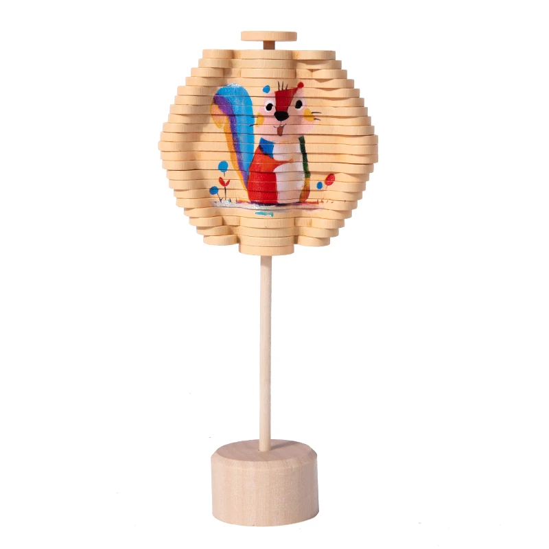 Boneca Pirulito Giratória De Madeira, Brinquedo Interativo Portátil Montessori Para Educação Infantil.
