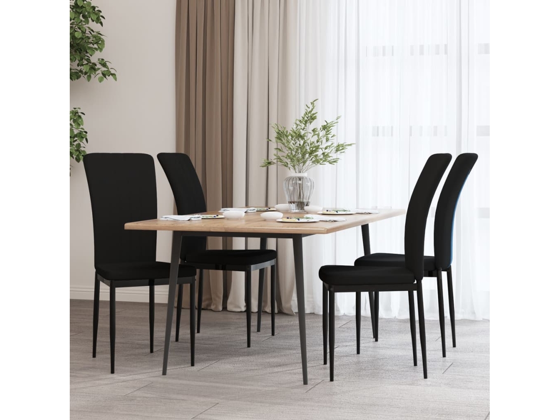 Vidaxl Cadeiras De Jantar 4 Pcs Veludo Preto