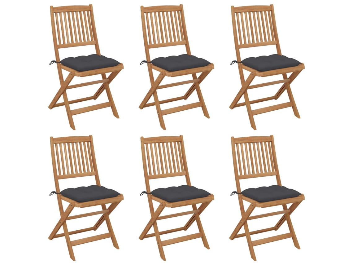 Folding Chair, Folding Chairs Vidaxl Antracite Madeira (n/a)