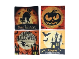 Capas De Almofada Halloween Padrão Abóbora Com Fecho Zipper