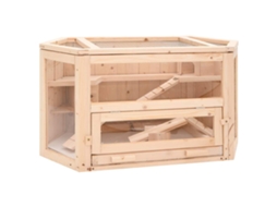 Vidaxl Gaiola Para Hamster 80x40x43 Cm Madeira De Abeto Maciça