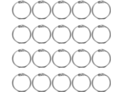 Conjunto Housoutil com 20 Anéis Metálicos Reutilizáveis para Pastas, Lascas e Decoração, Perfeitos para Álbuns de Scrapbooking