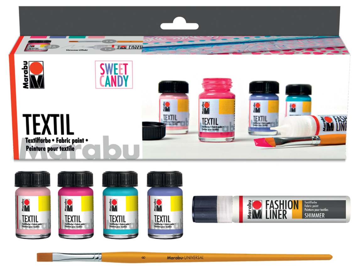 Tinta Têxtil MARABU Têxtil Conjunto Sweet Candy