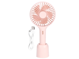 Ventilador Portátil Usb Recarregável Mini Desktop Rosa Viagem