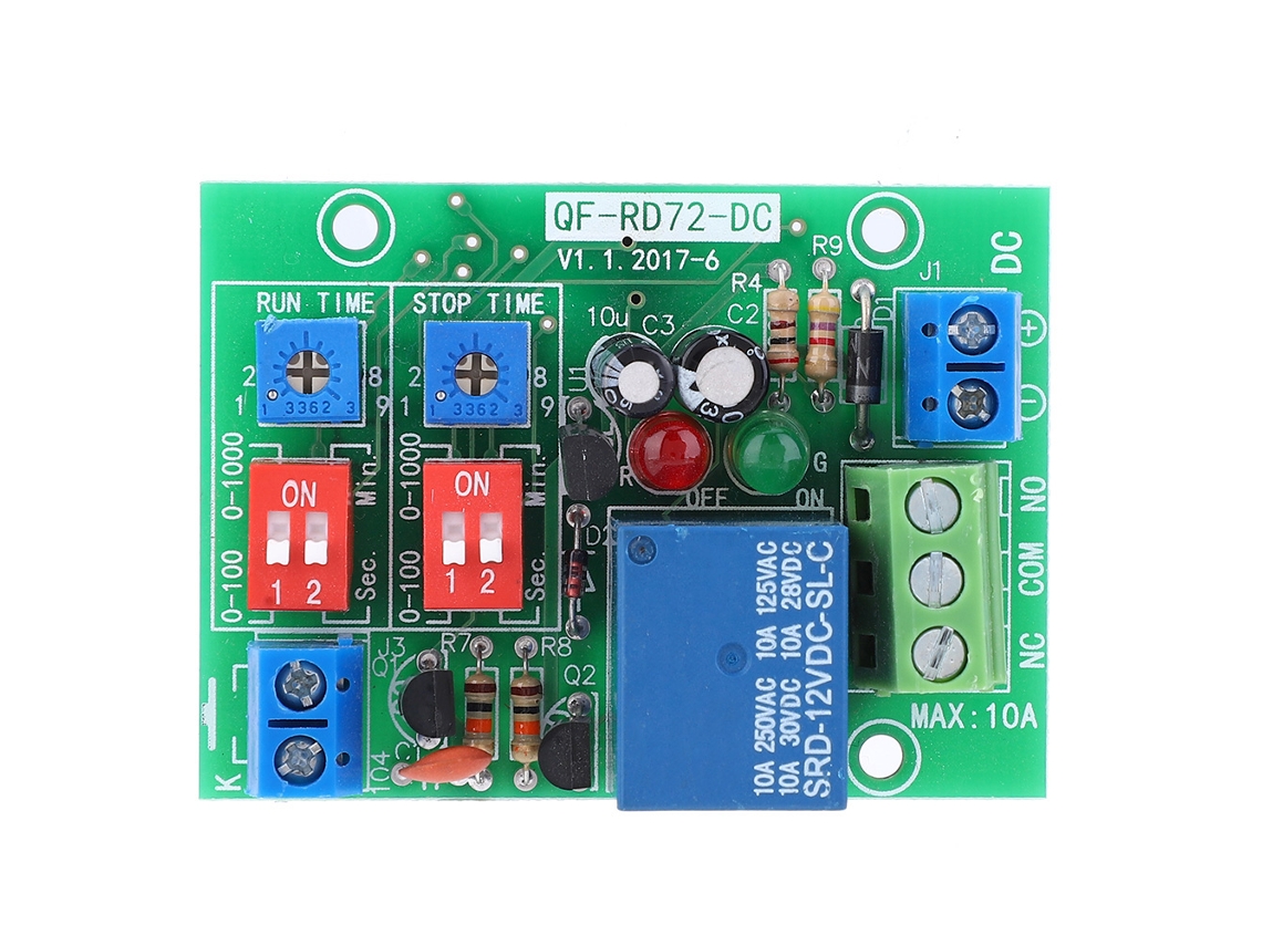 Módulo de Relé RD72 DC 12v Ciclo Infinito com Atraso de Disparo