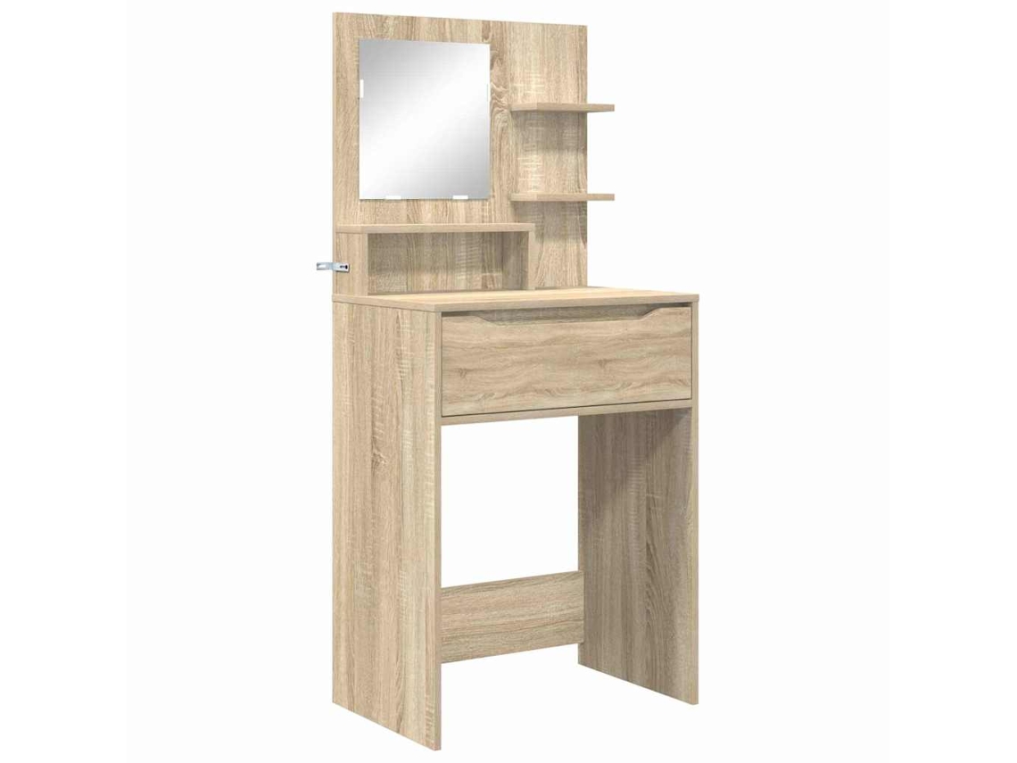 Conjunto de Mesas de Maquiagem para Quarto com Gaveta Carvalho Sonoma MAISON EXCLUSIVE